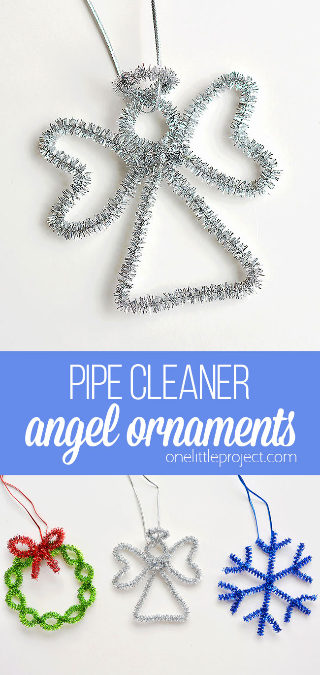 Easy Angel Pipe Cleaner Ornaments - One Little Project